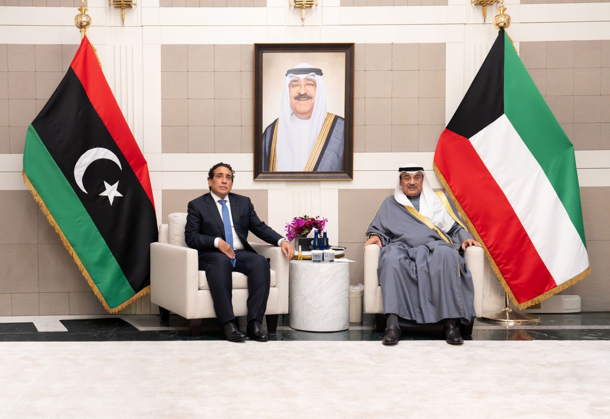 ممثل سمو أمير البلاد سمو ولي العهد يستقبل رئيس المجلس الرئاسي الليبي في مقر وفد دولة الكويت الدائم لدى الأمم المتحدة
